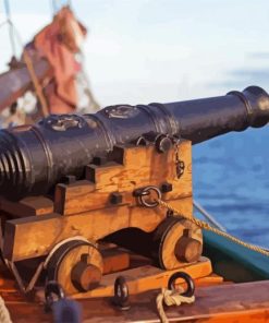 Military War Ship Cannon Paint by numbers