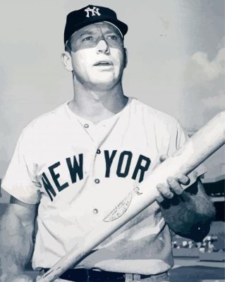 Monochrome Mickey Mantle Paint by numbers