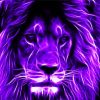 neon Purple lion paint by number