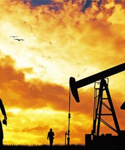Oilfield Silhouette paint by numbers