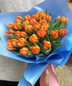 Orange Peonies Tulips Paint by numbers