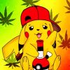 Pikachu Smoking Weed paint by numbers