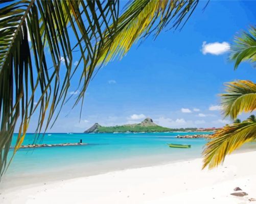 saint lucia beach paint by number