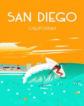 san diego surf poster paint by numbers