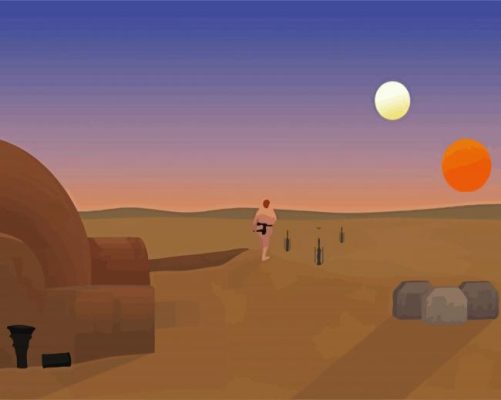 star wars tatooine planet paint by numbers
