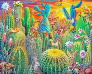 succument desert plants paint by numbers