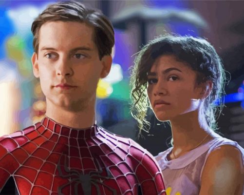 tobey maguire and zendaya paint by numbers