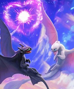Toothless Light And Night Fury Anime paint by numbers