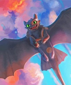 Toothless Night Fury paint by numbers