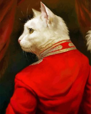 white Lord cat paint by number