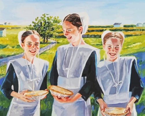Amish Girls Paint by numbers