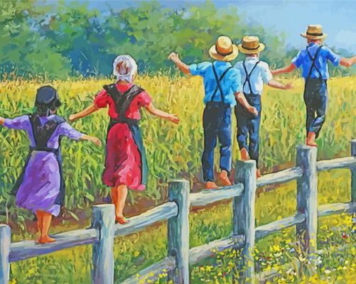 Amish Sibling Paint by numbers