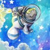 Astronaut manatee art paint by numbers