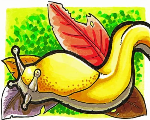 Banana slug art paint by number