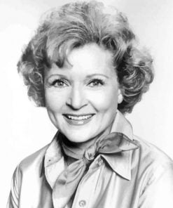 Black And White Betty White paint by numbers