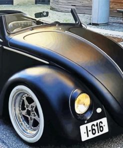 Black Vw Beetle Convertible paint by numbers