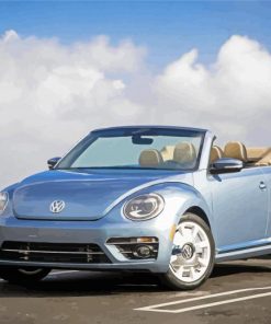 Blue Vw Beetle Convertible paint by numbers