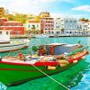 Boat And Buildings in Agios Nikolaos paint by numbers