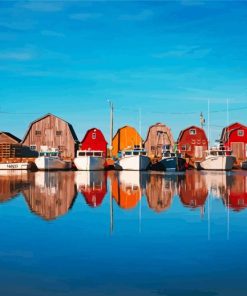 Boats in Prince Edward Island paint by number