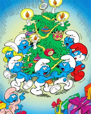 Christmas The Smurfs paint by numbers