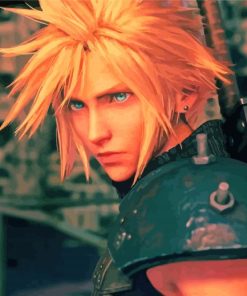 Cloud Strife Final Fantasy Game paint by numbers