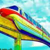 Colorful Disneyland Monorail paint by numbers