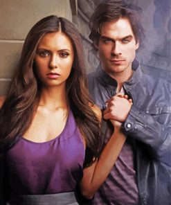 Damon Salvatore And Elena Gilbert paint by numbers