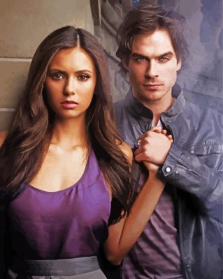 Damon Salvatore And Elena Gilbert paint by numbers