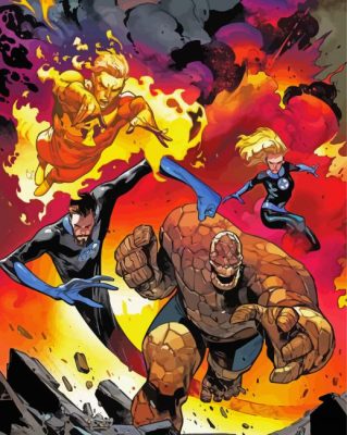 Fantastic Four Illustration paint by number