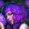 Fantasy Purple Girl Paint by numbers