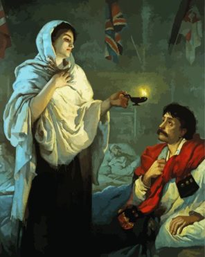 Florence Nightingale With Lamp paint by numbers