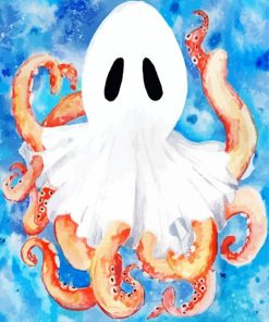 Ghost octopus art paint by numbers