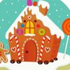 Gingerbread house paint by number