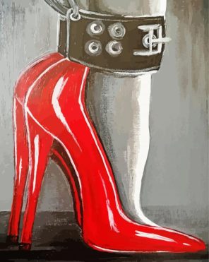 Girl In Red Shoes paint by numbers
