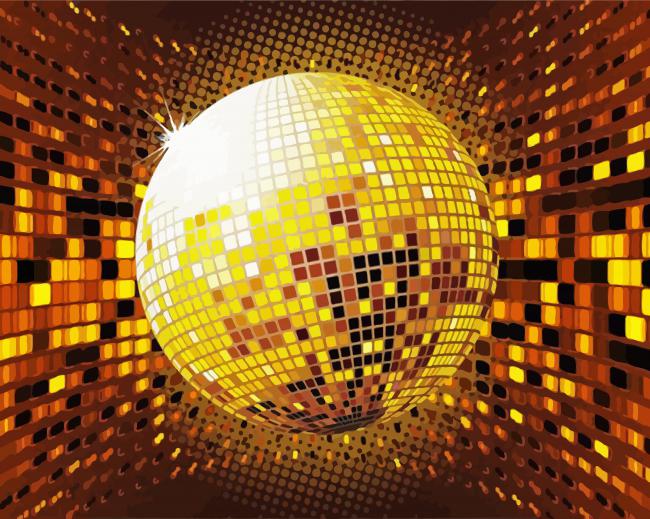 Gold Disco Ball Paint By Numbers - Numeral Paint Kit