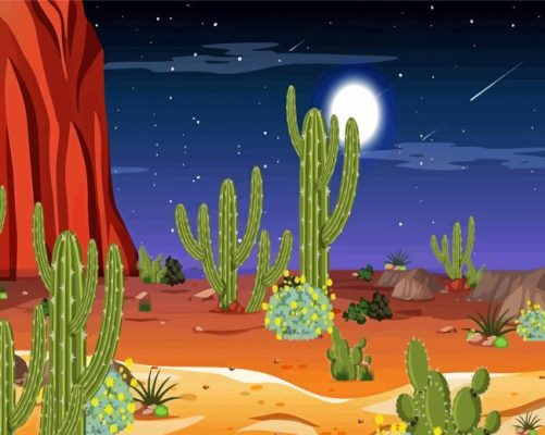 Illustration Southwest Desert Scene paint by numbers
