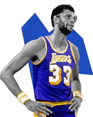 Kareem Abdul Jabbar Lakers paint by numbers