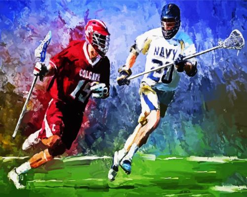 Lacrosse Players Illustration paint by numbers