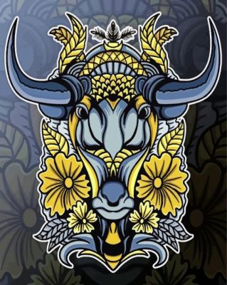 Mandala cow art paint by numbers