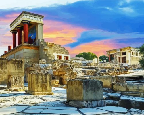 Minoan Palace Of Knossos Heraklion paint by numbers