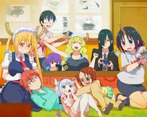 Dragon maid Characters paint by numbers