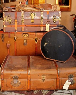 Old Travel Cases paint by numbers