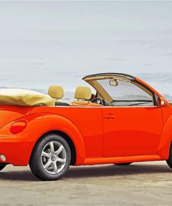 OrangeVw Beetle Convertible paint by numbers