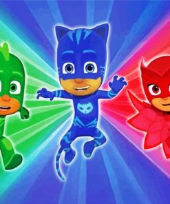 Pj Masks The Heroes paint by numbers