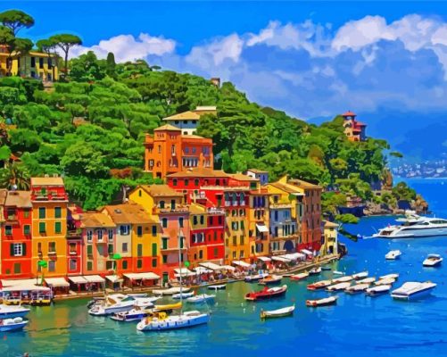 Portofino Harbour paint by numbers