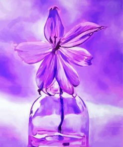 Purple Flower In a Clear Vase Paint by numbers