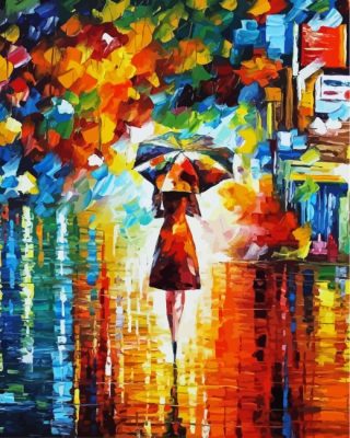 Rain in The Park Paint by Numbers – Paintarthub