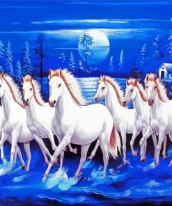 Seven White Horses paint by numbers