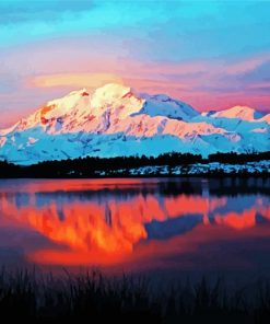 Sunset At Denali Alaska paint by numbers