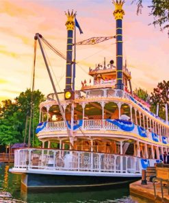 The Disneyland Steamboat paint by numbers